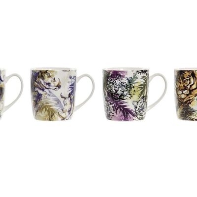 MUG PORCELAINE 12X8.5X9.2 400ML TROPICAL 4 ASSORTIS. PC194981