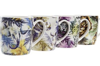 MUG PORCELAINE 12X8.5X9.2 400ML TROPICAL 4 ASSORTIS. PC194981 5