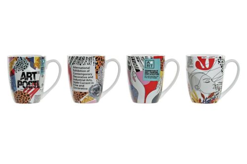 MUG PORCELANA 12X8,5X10,4 360ML MODERNO 4 SURT. PC194983