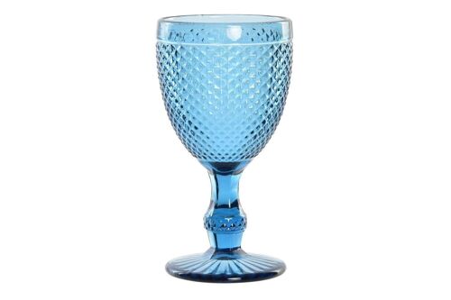 COPA CRISTAL 8,7X8,7X17 325ML, GRABADO AZUL PC195003