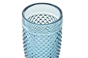 VERRE VERRE 7X7X20 150ML GRAVURE BLEU PC195004 2