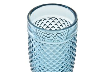 VERRE VERRE 7X7X20 150ML GRAVURE BLEU PC195004 5