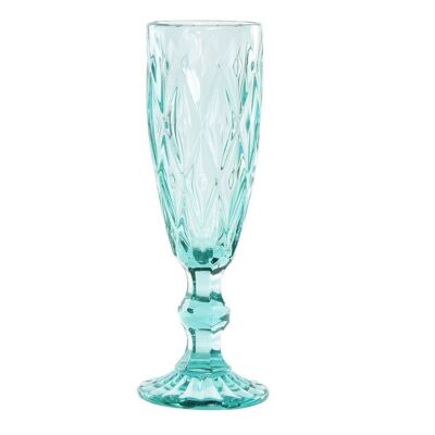 VERRE VERRE 7X7X20 150ML, TURQUOISE GRAVÉ PC195016