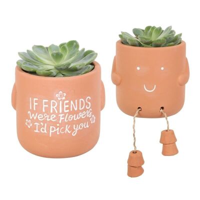 Si los amigos fueran flores Sentado Plant Pot Pal