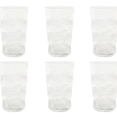 VASO SET 6 CRISTAL 7,5X7,5X14 350ML GLASEADO PC202321