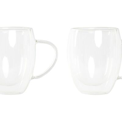 MUG SET 2 VETRI 12,5X8,3X11,6 350ML DOUBLE STOP PC202331