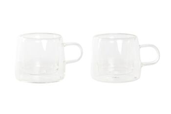 MUG SET 2 VERRE 8X5,5X5,5 80ML, DOUBLE STOP PC202332 1