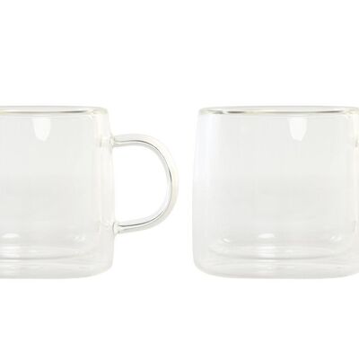 MUG SET 2 VETRI 8X8X8,3 260ML, DOPPIO STOP PC202333