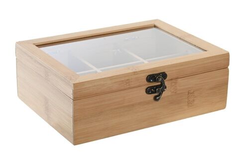 Buy wholesale GLASS BAMBOO INFUSIONS BOX 21X16X5 6DIVIS, PC202469
