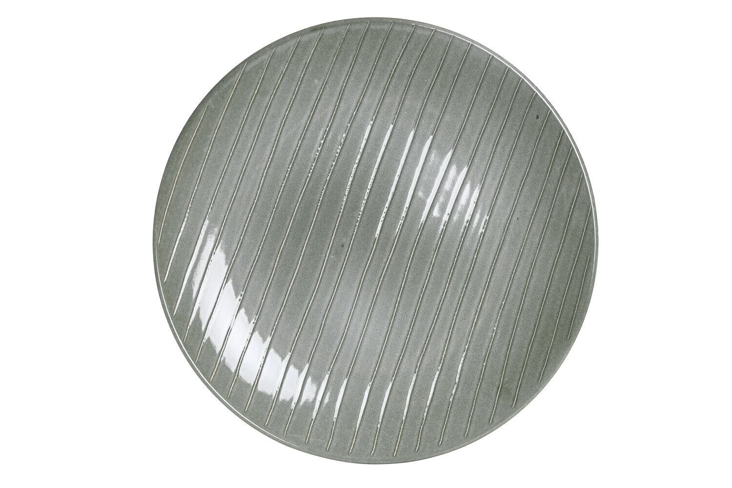 PIATTO GRES SMALTATO 27,5X27,5X3 RIGHE VERDE PC202480