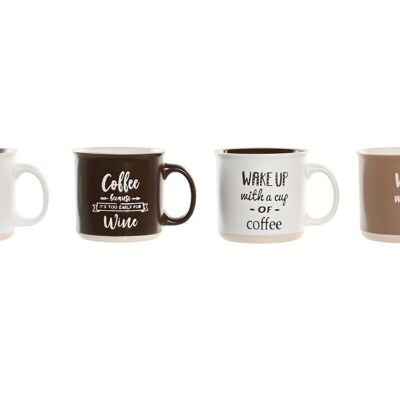 MUG PORCELANA 13,5X10,5X10 510ML COFFEE 4 SURT. PC202501