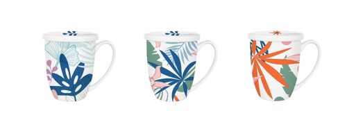 MUG INFUSIONES PORCELANA 12X9X11 380ML 3 SURT. PC202607