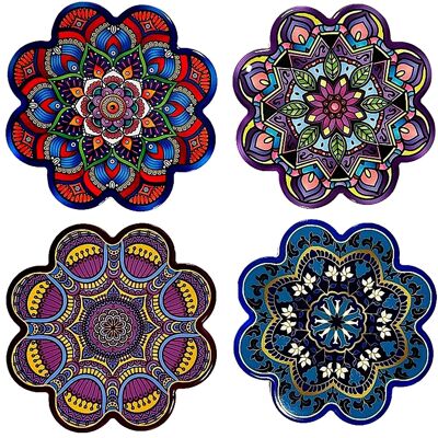 PLACEMAT DOLOMITE 20X20X1 MANDALA 4 ASSORTMENTS. PC202858