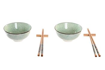 SUSHI SET 6 GRES BAMBOU 30X21X7 VERT PC202873 2