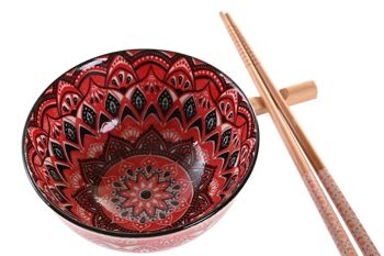 SUSHI SET 6 GRES BAMBOU 30X21X7 ROSE MANDALA PC202875 3