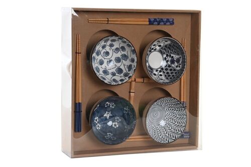 SUSHI SET 12 BAMBU GRES 34X34X6,5 AZUL PC202880