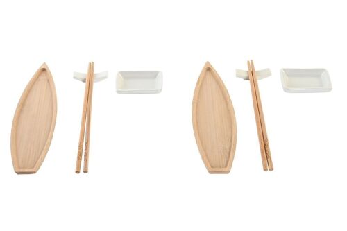 SUSHI SET 8 BAMBU CERAMICA 8X5X2 NATURAL PC202884