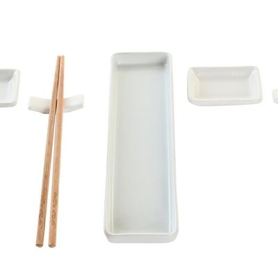 SUSHI SET 7 GRES BAMBOU 24X7X2 BLANC PC202885