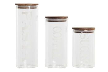 FLACON SET 3 BOROSILICATE 10.5X10.5X27.7 1.8L LETTRES PC203453 1