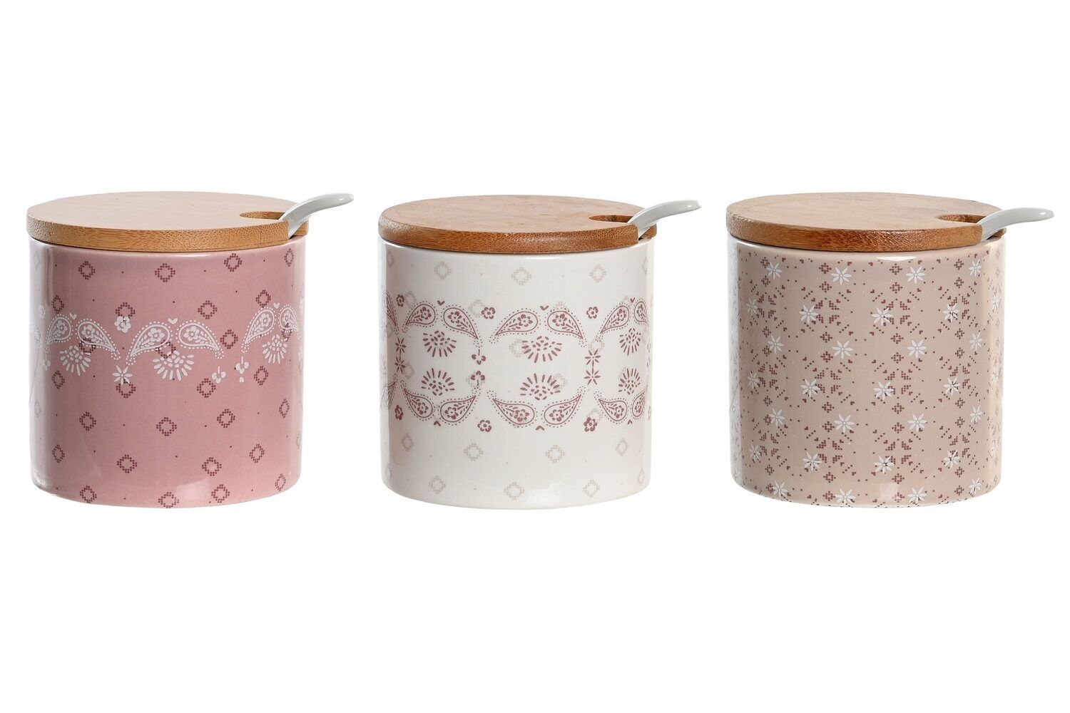 DOLOMITE BAMBOO SUGAR BOWL 7.5X7.5X7.5 3 ASSORTMENTS. PC204143