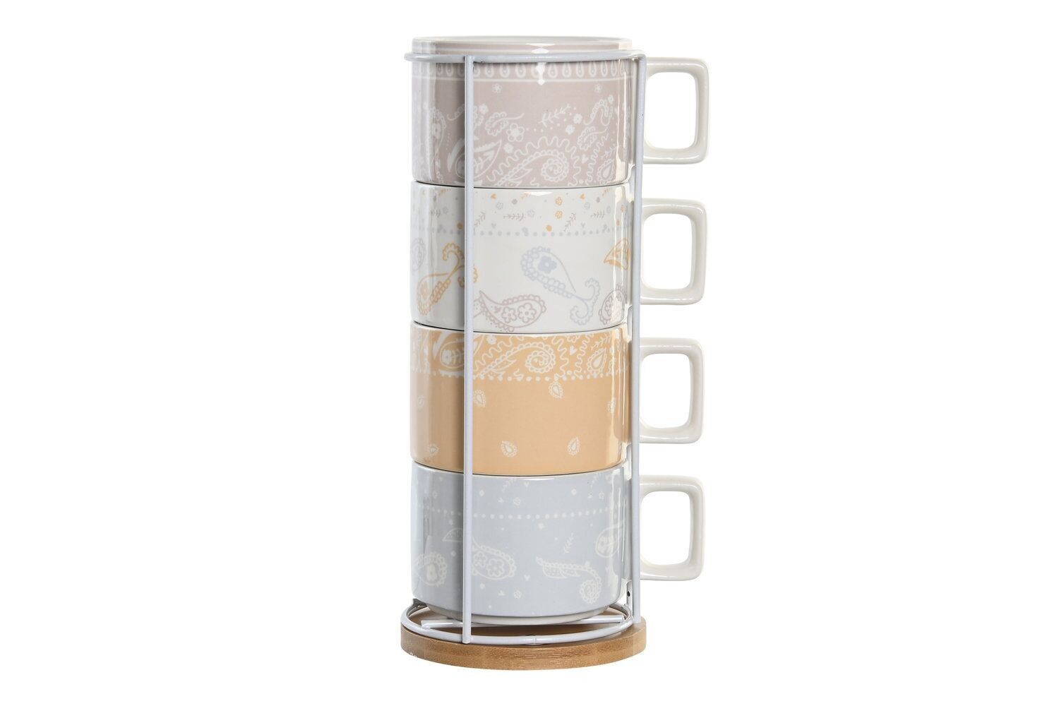 CAFE SET 4 DOLOMITE METAL 11X11X27 260 ML ROJO PC204151