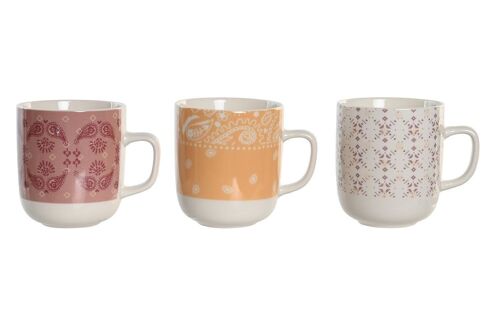 MUG PORCELANA 12X8,5X10 380ML, 3 SURT. PC204182