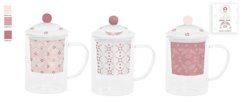 MUG INFUSIONES CRISTAL 12X8X15 300ML, 3 SURT. PC204185