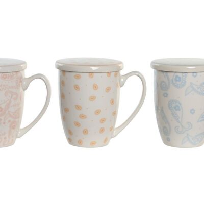 TASSE À INFUSION PORCELAINE 12X9X11 380ML 3 ASSORTIMENTS. PC204189