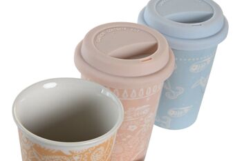 MUG PORCELAINE SILICONE 10X10X14 400 ML, 3 ASSORTIMENTS. PC204191 3