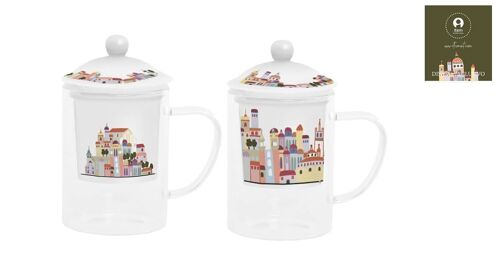 MUG INFUSIONES CRISTAL 12X8X14,5 300ML, CASITAS 2 PC204195