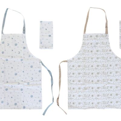 APRON SET 2 COTTON 60X80X0,5 180GSM 2 ASSORTMENTS. PC204247