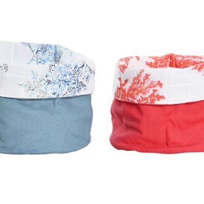 COTTON BASKET 16X16X10 200GSM CORAL 2 ASSORTMENTS. PC204256