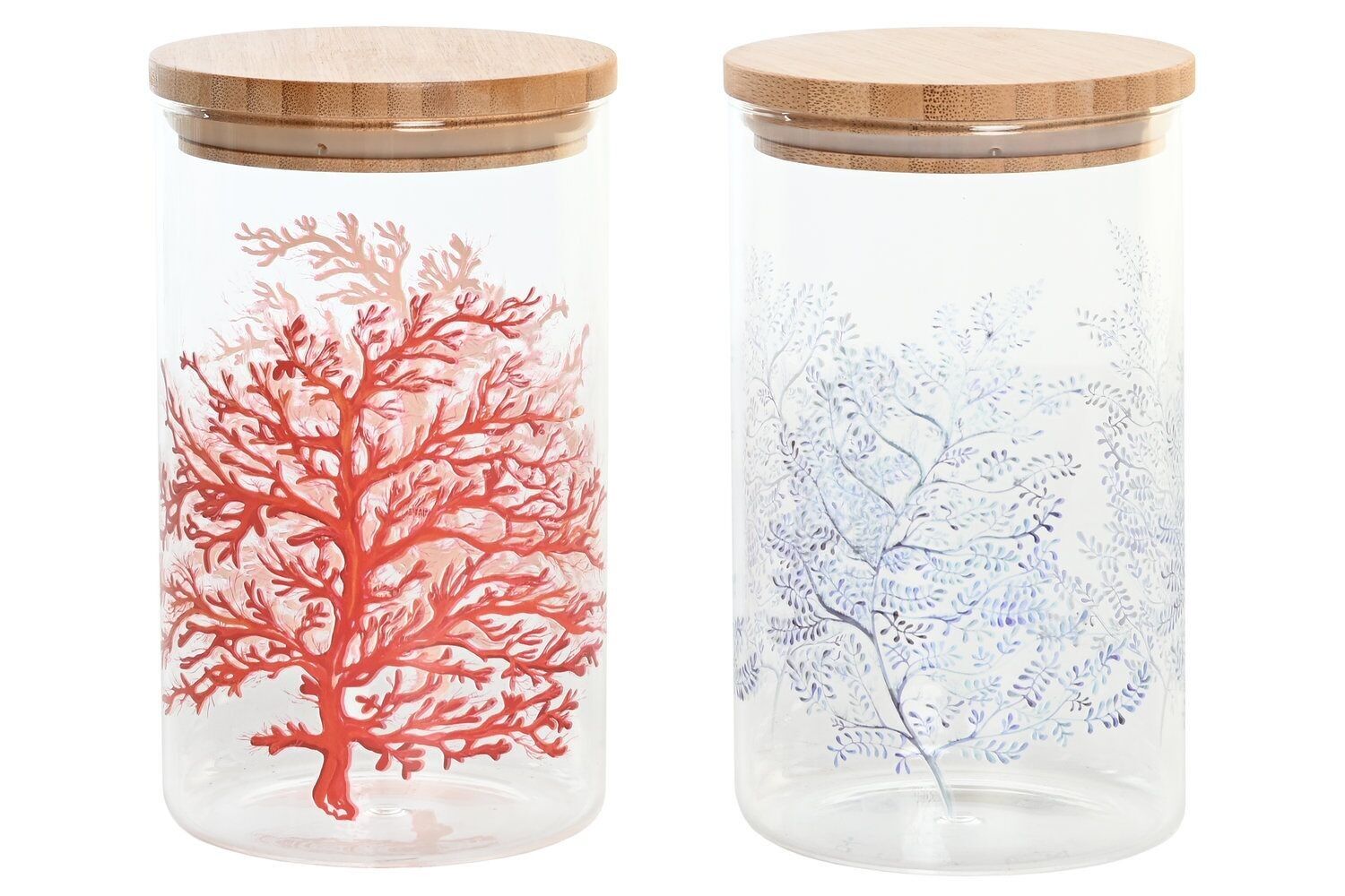 BARATTOLO BAMBOO BOROSILICATO 10X10X17 1L, CORALLO 2 ASSORTIMENTI. PC204272