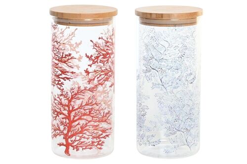 BOTE BOROSILICATO 10X10X22 1400ML, CORAL 2 SURT. PC204273