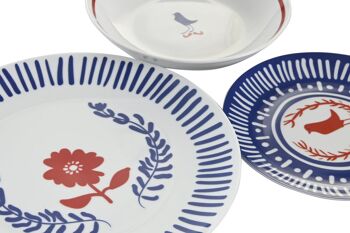 VAISSELLE SET 18 PORCELAINE 27X27X3 BLEU PC204276 3