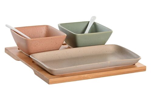 APERITIVO SET 6 PORCELANA BAMBU 24X23,5X1,5 PC204905