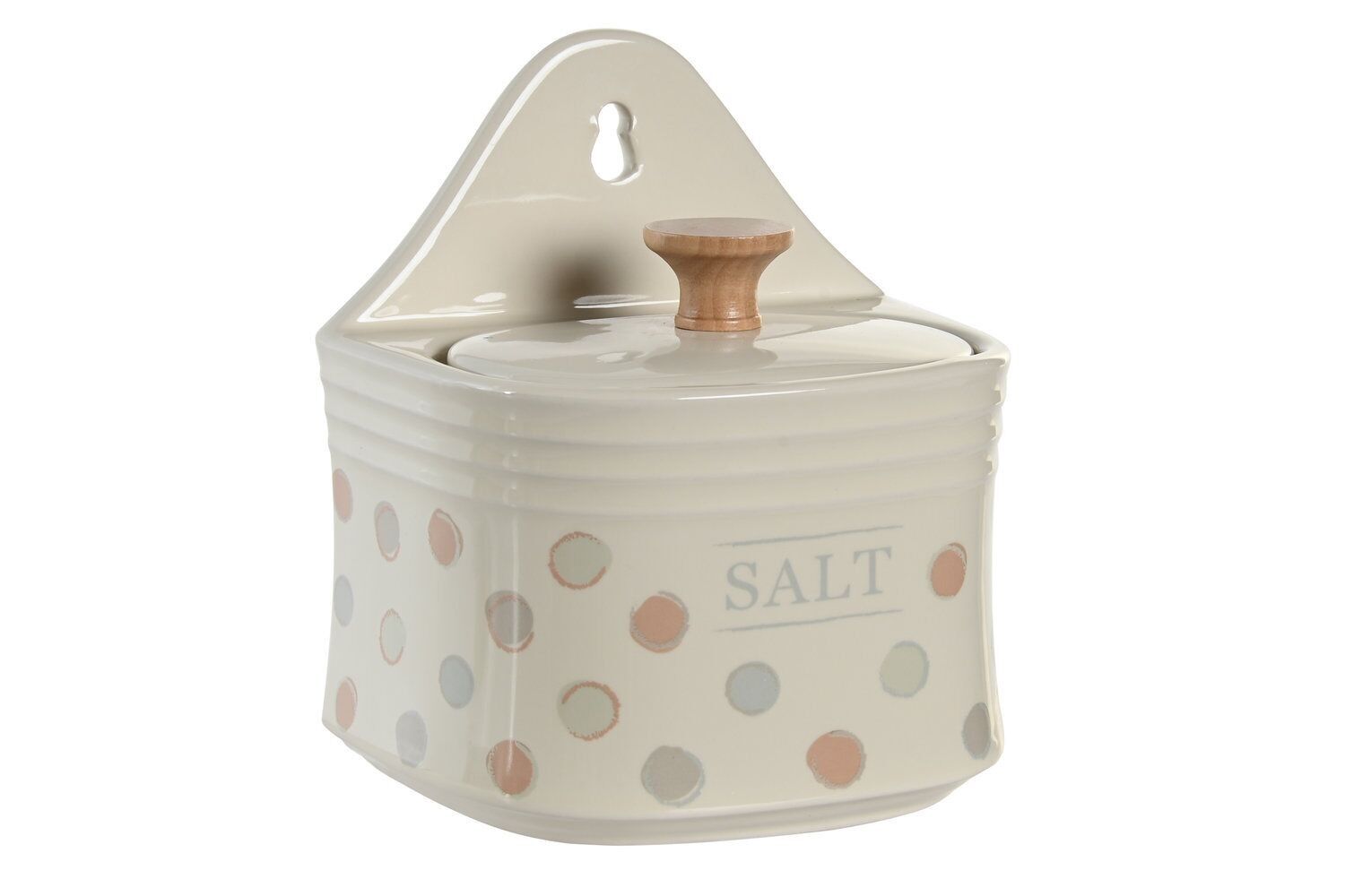 PORTASALE IN GRES 12X9X14 POIS BEIGE PC204948