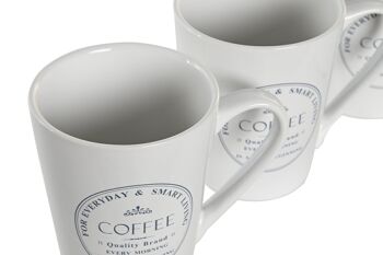 MUG SET 4 GRÈS MÉTAL 14X14X31 300 ML, BLANC PC204951 4