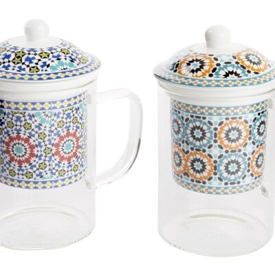 MUG INFUSIONES CRISTAL 300ML AZULEJOS 2 SURT. PC205106