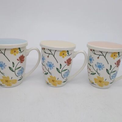 TASSE À INFUSION PORCELAINE 12X9X11 380ML 3 ASSORTIMENTS. PC205118