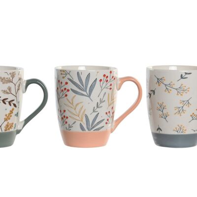 MUG PORCELAINE 12X8X10 320ML FLORAL 3 ASSORTIMENTS. PC205123