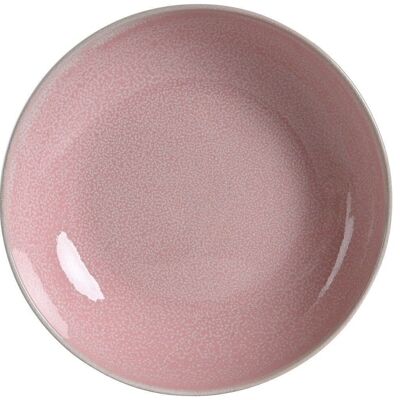 GLAZED STONEWARE PLATE 20X20X4,4 PINK PC205128