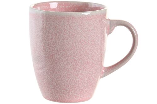 MUG GRES ESMALTADO 12X8X10 330ML ROSA PC205130