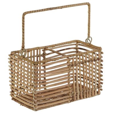 PORTAPOSATE IN RATTAN FERRO 20X10X12 PORTAOLIO NATURALE PC207502