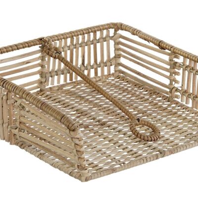 PORTA TOVAGLIOLI IN RATTAN FERRO 20X20X6 MARRONE NATURALE PC207503