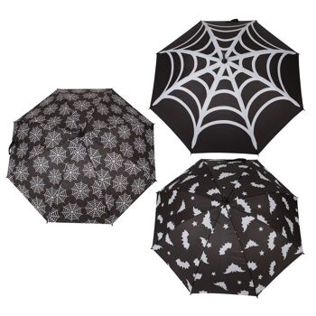 Ensemble de 12 parapluies chauve-souris et toile d'araignée en présentoir 5