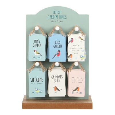 Set mit 36 Mini-Schildern für Gartenvögel