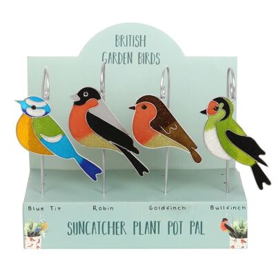Set mit 12 British Garden Birds Suncatcher Pfählen