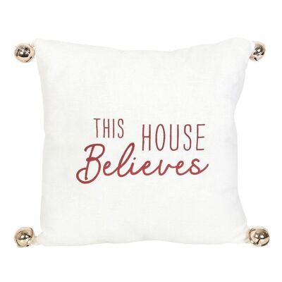 Coussin This House Believes 35 cm avec cloches