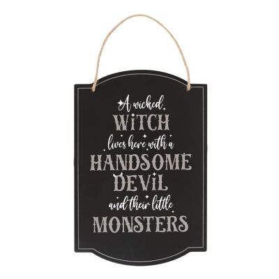 Cartel colgante de la familia de brujas malvadas